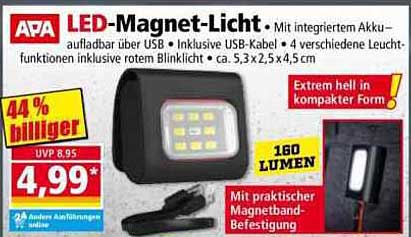 APA LED-Magnet-Licht – Mit integriertem Akku