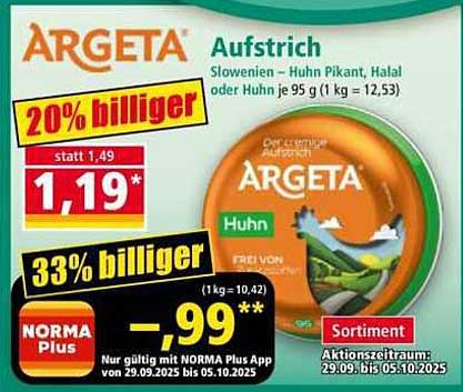 ARGETA Aufstrich - Huhn Pikant, Halal oder Huhn (95 g)