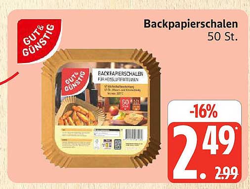 Backpapier-Schalen - 50 Stück