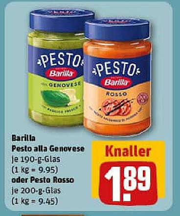 Barilla Pesto alla Genovese oder Pesto Rosso im Angebot
