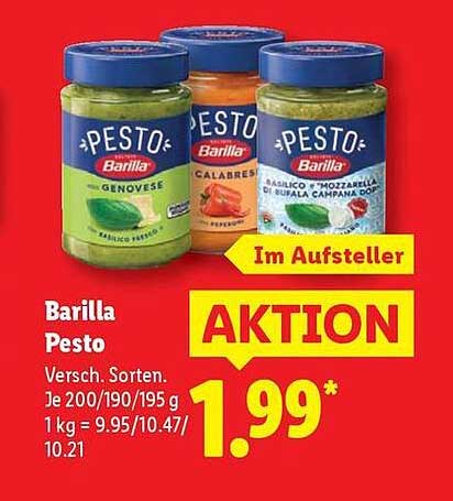 Barilla Pesto - Verschiedene Sorten 200/190/195 g