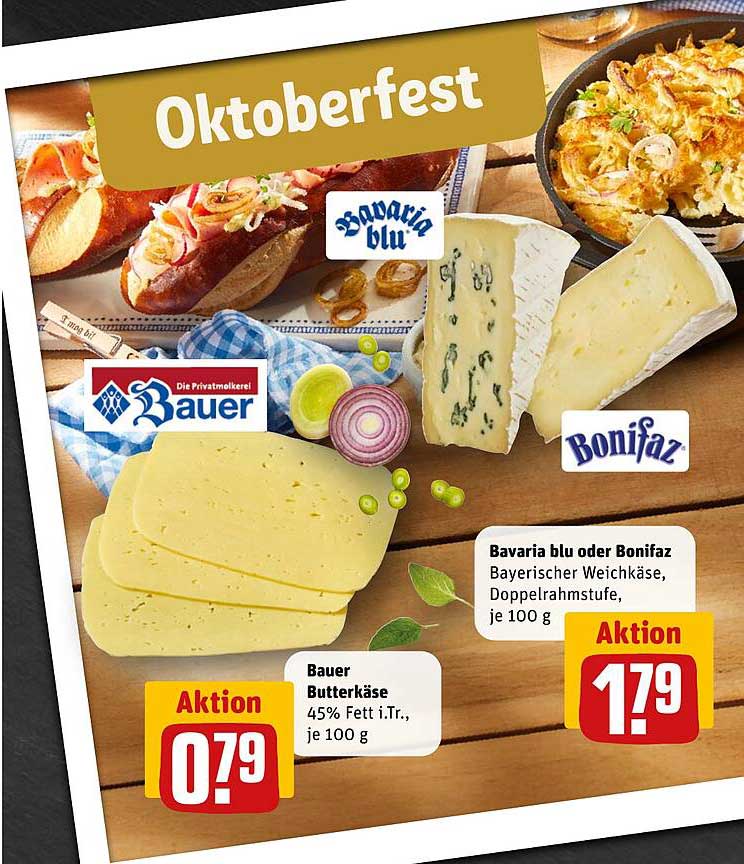 Bauer Butterkäse 45% Fett i.Tr., je 100 g - Angebot zum Oktoberfest