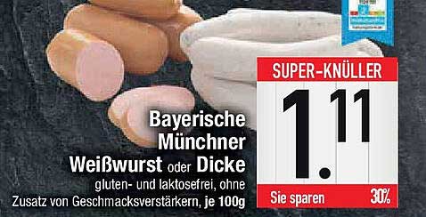 Bayerische Münchner Weißwurst oder Dicke