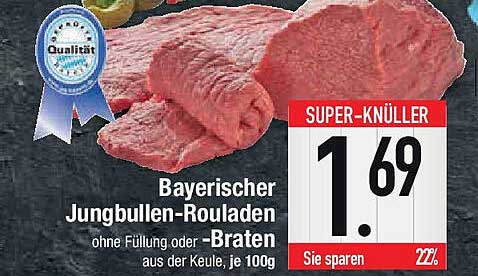 Bayerischer Jungbullen-Rouladen - Braten ohne Füllung