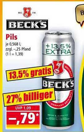 Beck's Pils – 0,568 l Dose zum Sparpreis