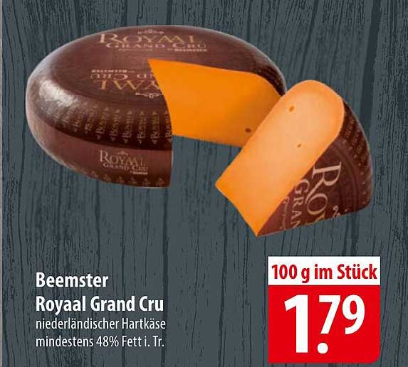 Beemster Royaal Grand Cru niederländischer Hartkäse mindestens 48% Fett i. Tr.