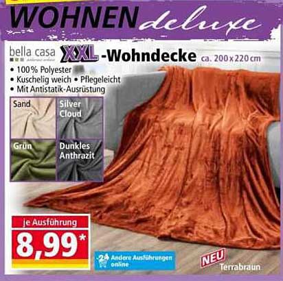 bella casa XXL-Wohndecke ca. 200 x 220 cm