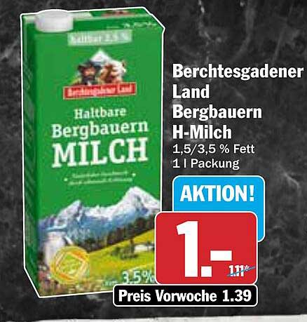 Berchtesgadener Land Bergbauern H-Milch 1L