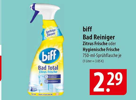 biff Bad Reiniger Zitrus Frische oder Hygienische Frische 750-ml-Sprühflasche je