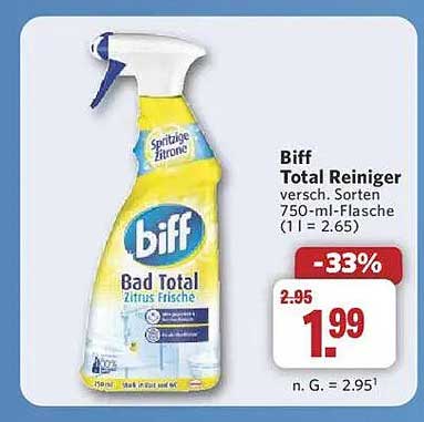 Biff Total Reiniger - Bad Total Zitrus Frische 750 ml