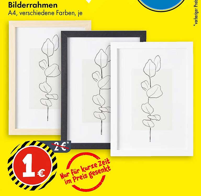 Bilderrahmen A4 in verschiedenen Farben, je