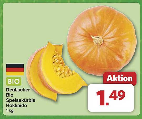 BIO Deutscher Bio Speisekürbis Hokkaido 1 kg