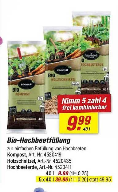 Bio-Hochbeetfüllung zur einfachen Befüllung von Hochbeeten