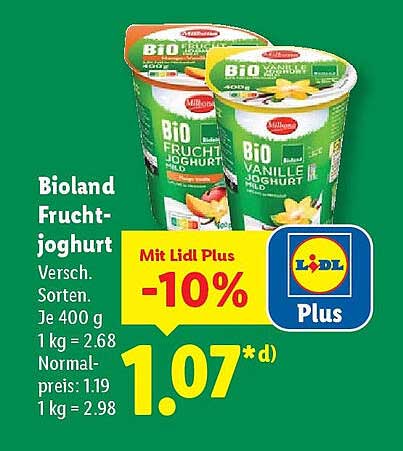 Bioland Fruchtjoghurt - Verschiedene Sorten 400 g