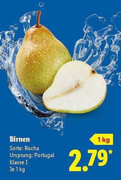 Birnen Sorte: Rocha, Ursprung: Portugal, Klasse I