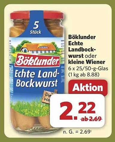 Böklander Echte Landbockwurst oder kleine Wiener