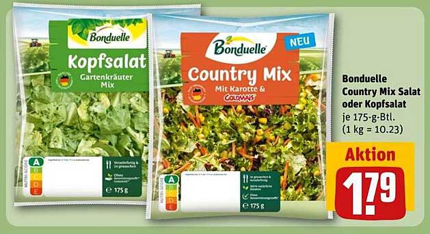 Bonduelle Country Mix Salat oder Kopfsalat je 175-g-Btl.