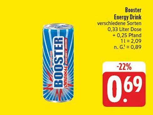 Booster Energy Drink - 0,33 Liter Dose