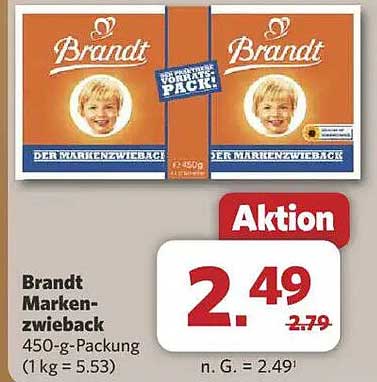 Brandt Marken-Zwieback 450-g-Packung