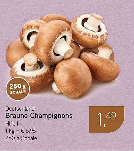 Braune Champignons 250 g Schale
