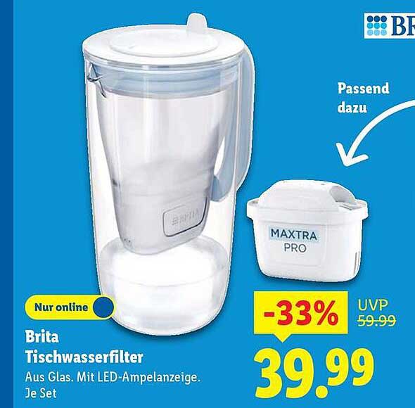 Brita Tischwasserfilter - Aus Glas mit LED-Ampelanzeige