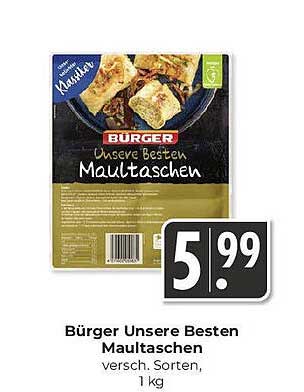 BÜRGER Unsere Besten Maultaschen, 1 kg