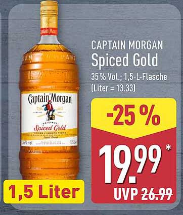 CAPTAIN MORGAN Spiced Gold 1,5 L - 25 % Rabatt