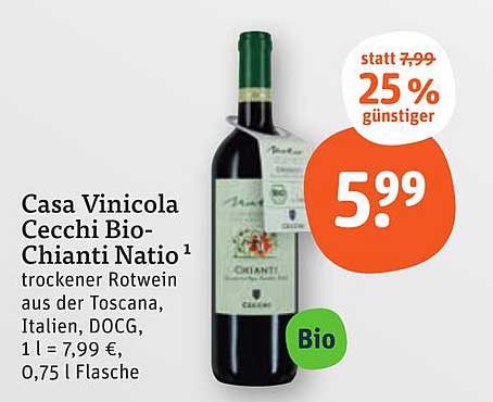 Casa Vinicola Cecchi Bio-Chianti Natio 1 – trockener Rotwein aus der Toskana
