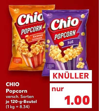 CHIO Popcorn versch. Sorten je 120-g-Beutel