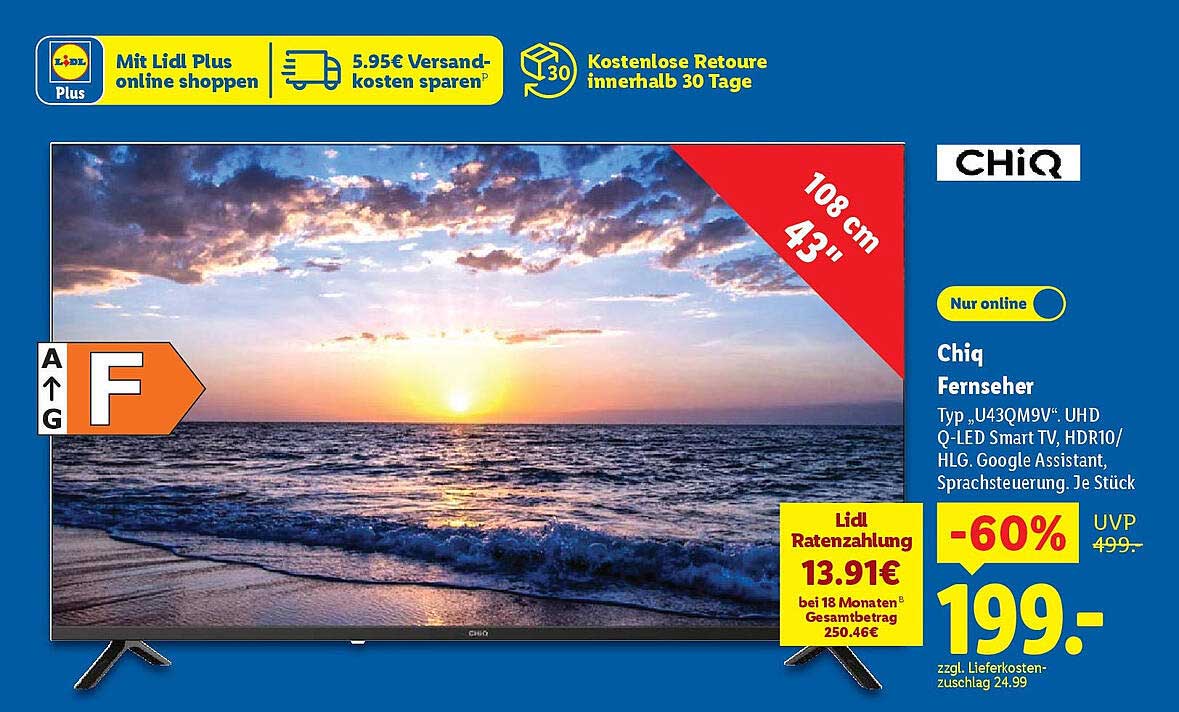 Chiq Fernseher 108 cm (43 Zoll) UHD Q-LED Smart TV