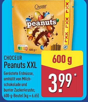 CHOCEUR Peanuts XXL - 600 g Beutel