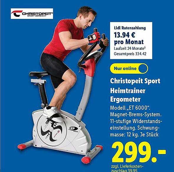 Christopeit Sport Heimtrainer Ergometer ET 6000