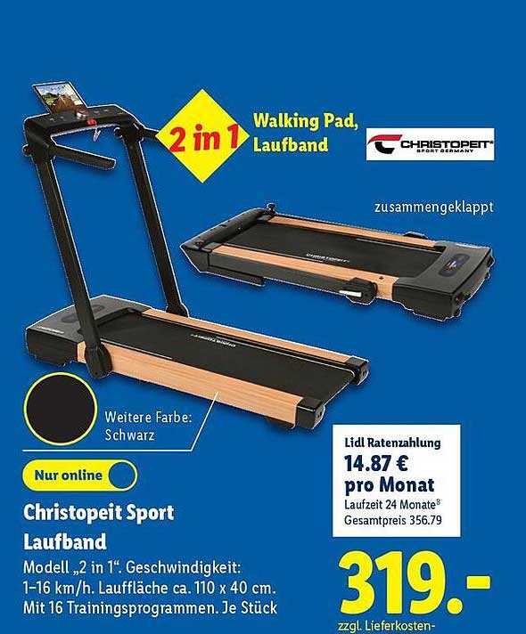 Christopeit Sport Laufband 2 in 1 - Walking Pad