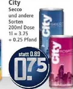 City Secco und andere Sorten 200ml Dose