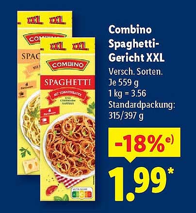 Combino Spaghetti-Gericht XXL