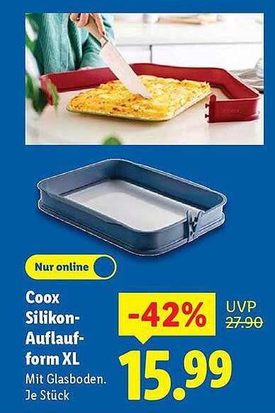 Coox Silikon-Auflaufform XL mit Glasboden – Nur online erhältlich!