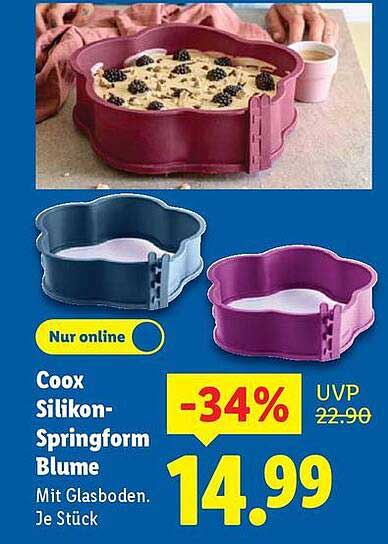 Coox Silikon-Springform Blume mit Glasboden