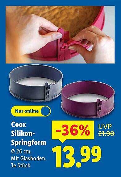 Coox Silikon-Springform Ø 26 cm mit Glasboden