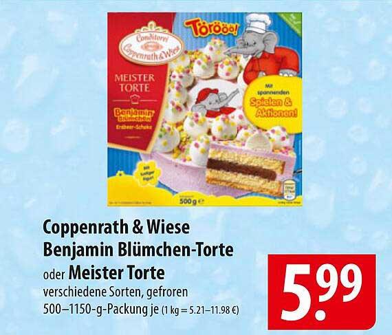 Coppenrath & Wiese Benjamin Blümchen-Torte oder Meister Torte