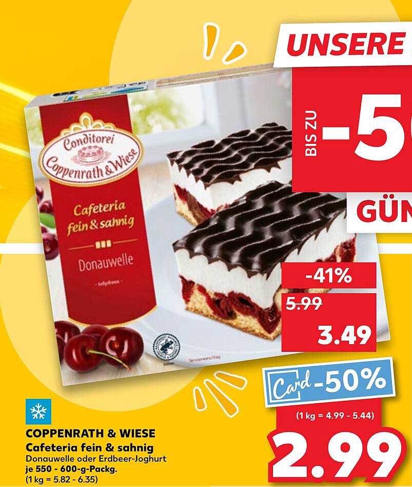COPPENRATH & WIESE Cafeteria fein & sahnig Donauwelle oder Erdbeer-Joghurt je 550 - 600-g-Pack.