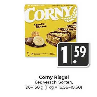 Corny Riegel 6er, verschiedene Sorten, 96-150 g
