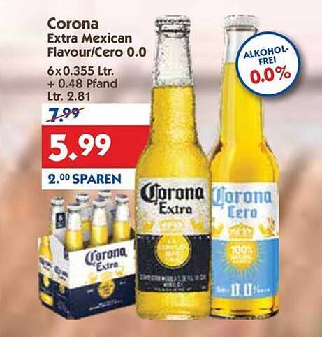 Corona Extra Mexican Flavour/Cero 0.0 - Alkoholfrei