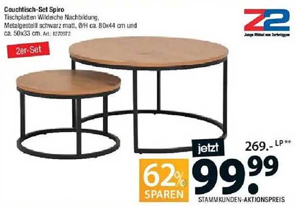 Couch Tisch Set Spiro - 2er Set