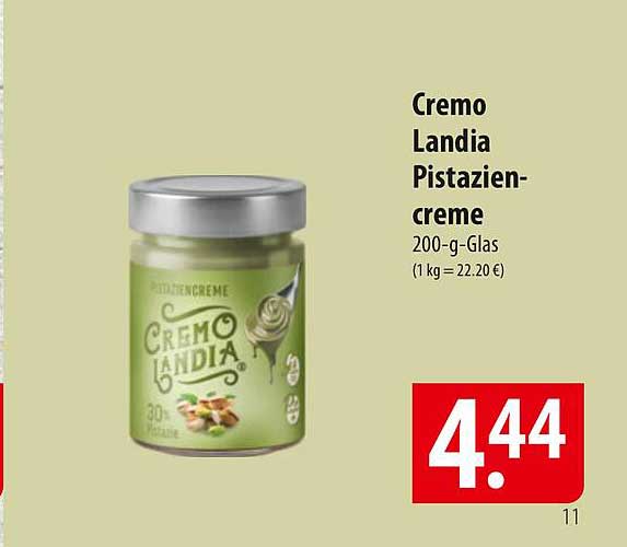 Cremo Landia Pistaziencreme 200-g-Glas