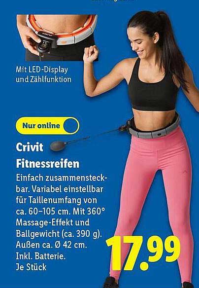 Crivit Fitnessreifen mit LED-Display und Zählfunktion