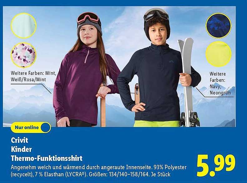 Crivit Kinder Thermo-Funktionsshirt