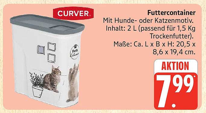 Curver Futtercontainer mit Hunde- oder Katzenmotiv