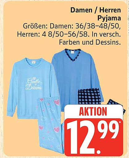 Damen / Herren Pyjama