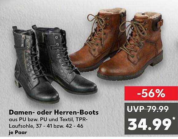 Damen- oder Herren-Boots aus PU und Textil