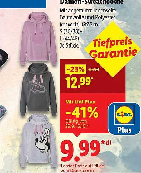 Damen-Sweathoodie mit angepasster Innenseite